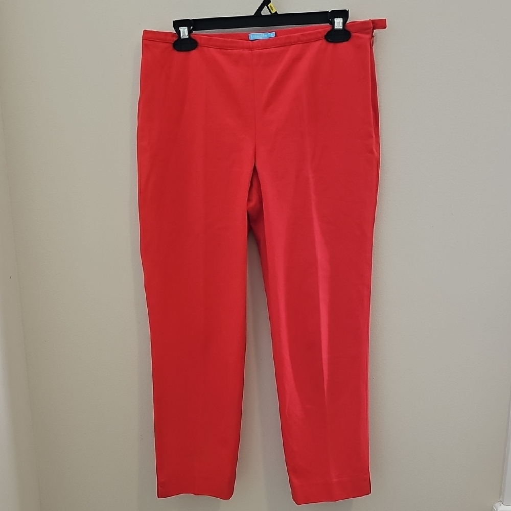 J. Mc Laughton Straight Leg Pants In Coral. Size 8. Stretch.